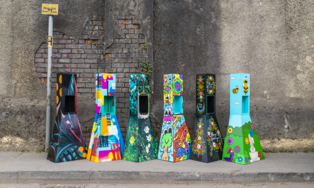 Manchester Design Agency Works with Artists to Create Hand Sanitiser Pillars